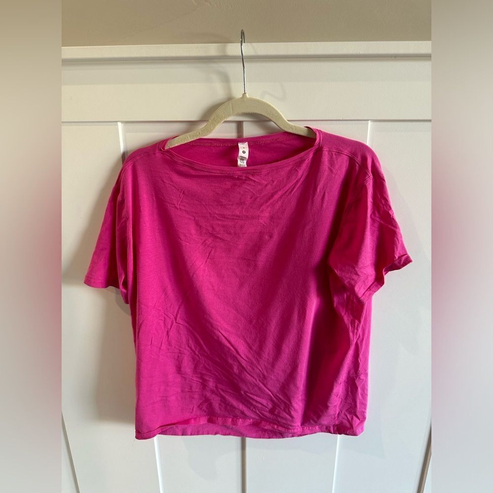 Sonic Pink Lululemon Back in Action Short Sleeve - Picture 2 of 6